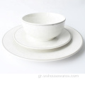 12pcs Hot Selling Porcelain White Color Setware